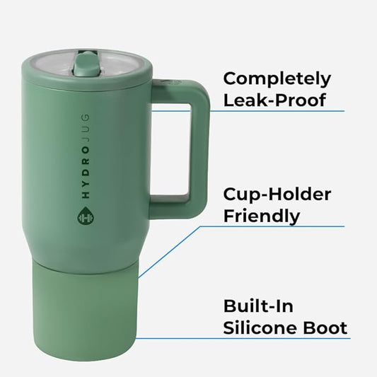 HydroJug Kids - 20 oz Insulated Kids Water Bottle with Flip Straw & Handle | Leak-Proof & Durable | Perfect for School, Sports, Lunch, Travel & Camp, Light Blue