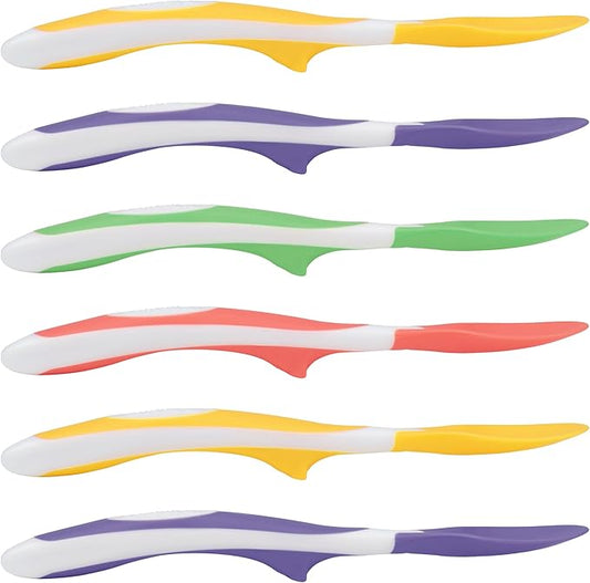 Dr. Brown's Soft-Tip Toddler Spoons with Long Handle for Baby-Led Weaning, BPA Free (Pack of 6)