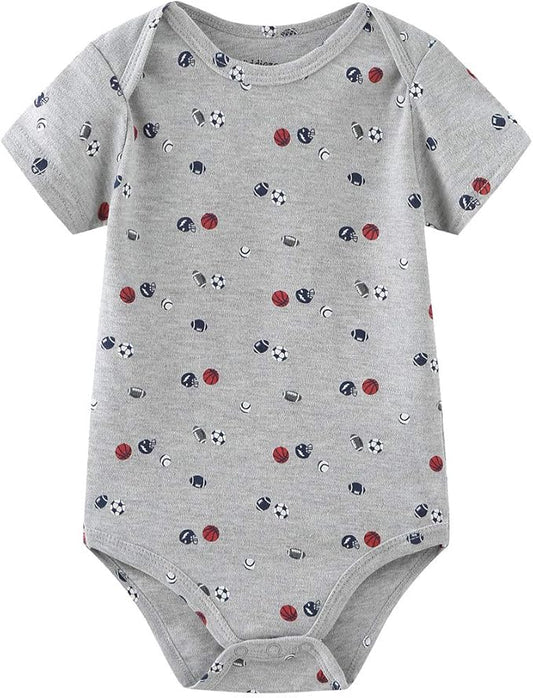 Kiddiezoom Newborn Baby Unisex Cotton One-Piece Bodysuits Baby Gift 5-Pack Baby Clothes