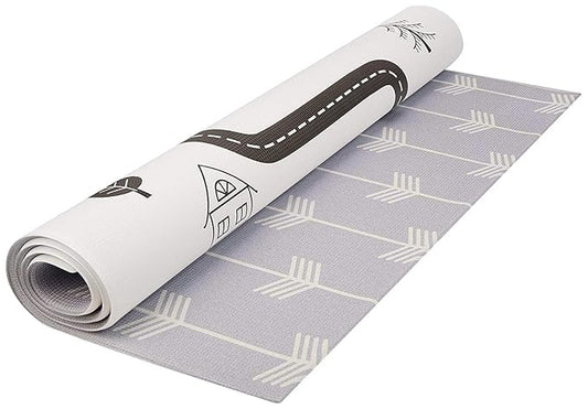 Baby Care Play Mat (Medium, Nordic Trails - Morning Fog Arrows) 73’’ x 49’’ Original One-Piece Reversible Rollable Waterproof Play Mat for Infants, Babies, Toddler, and Kids