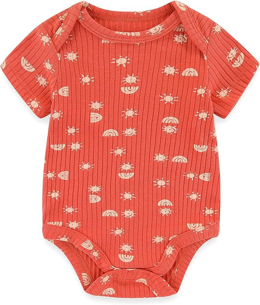 Kiddiezoom Newborn Baby Unisex Cotton One-Piece Bodysuits Baby Gift 5-Pack Baby Clothes