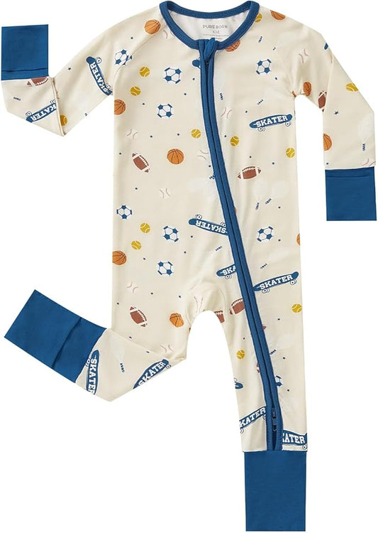 pureborn Baby Infant Boys Girls Sleeper Snug Fit Viscose from Bamboo Pajamas 0-24 Months