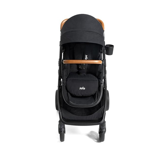 Joie Ginger 4-in-1 Convertible Pramette and Stroller with A Deep Recline, Height Adjustable seat, All-Terrain Wheels, Extra Storage – for Newborns and Toddlers (Shale Dark)