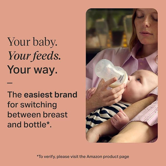 Tommee Tippee Natural Start Anti-Colic 9 oz BPA Free Baby Bottles, 0+ Months, Slow Flow Breast-Like Nipple, Self Sterilizing, Designed for Seamless Transition Between Bottle & Breast, Fiesta,Pack of 6