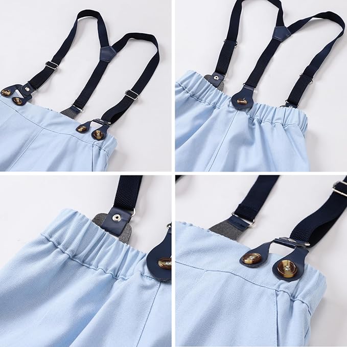 SANGTREE Boys Cotton Linen Suit Formal Set Baby Clothes Boy Gentleman Wedding Ring Bearer Outfits, 3 Months - 9 Years
