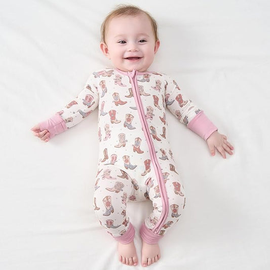 pureborn Baby Infant Boys Girls Sleeper Snug Fit Viscose from Bamboo Pajamas 0-24 Months